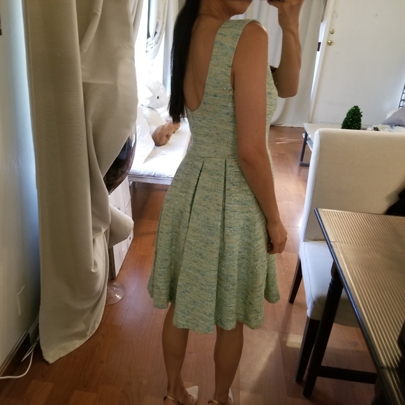 Anthropologie Spring Shimmer Boucle Pleated Dress - Picture 4 of 7